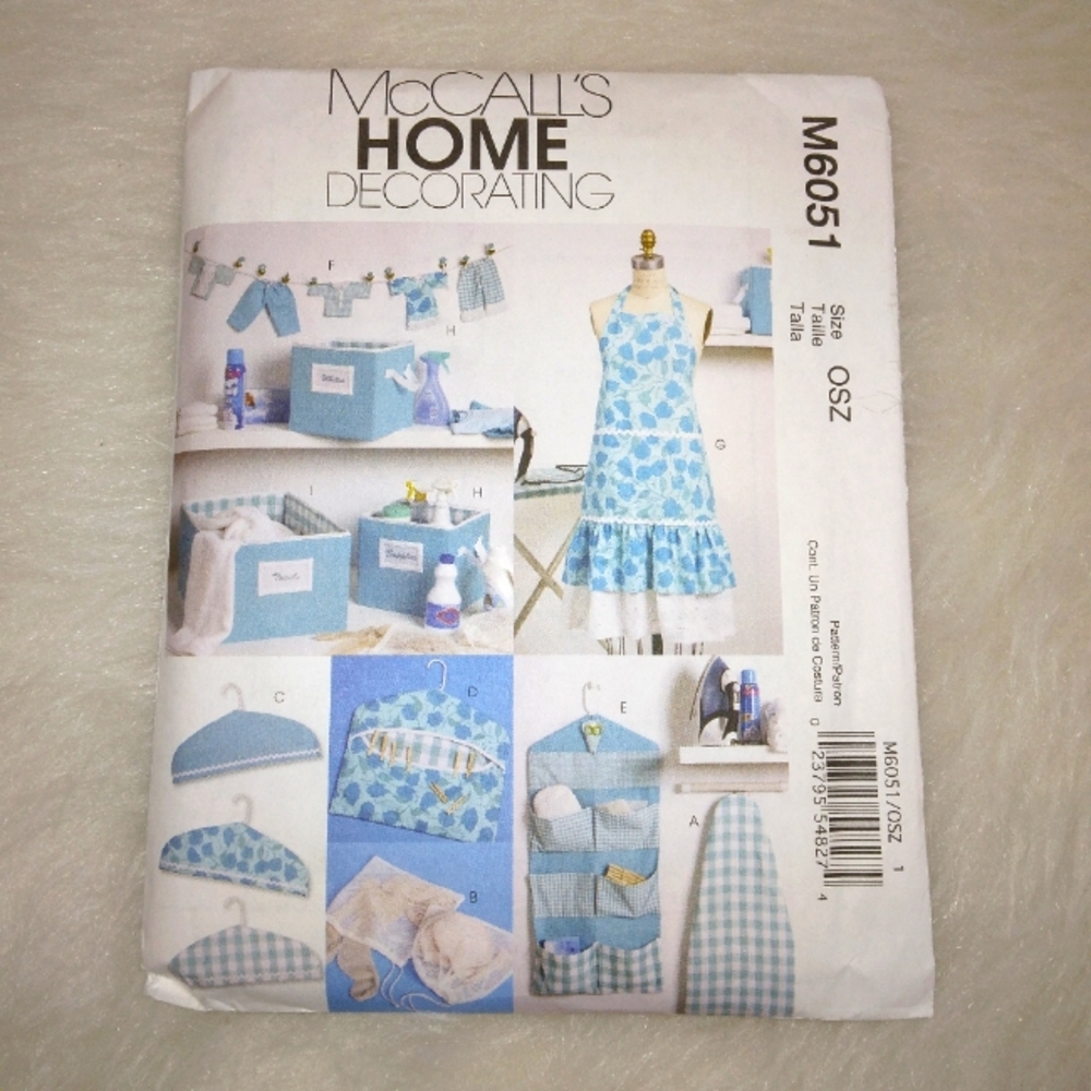 McCall's M6051 Home acessories, storage, apron, ironing board cover